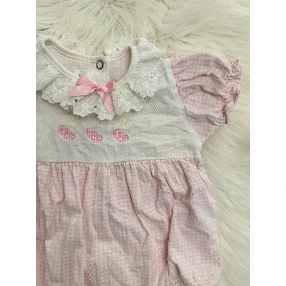 Vintage Carters‎ pink cherry bubble size 0/3m EUC